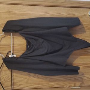 Dark grey long-sleeved bodysuit